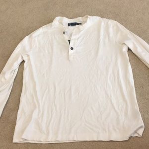 Men's Polo Ralph Lauren White Long Sleeve Henley